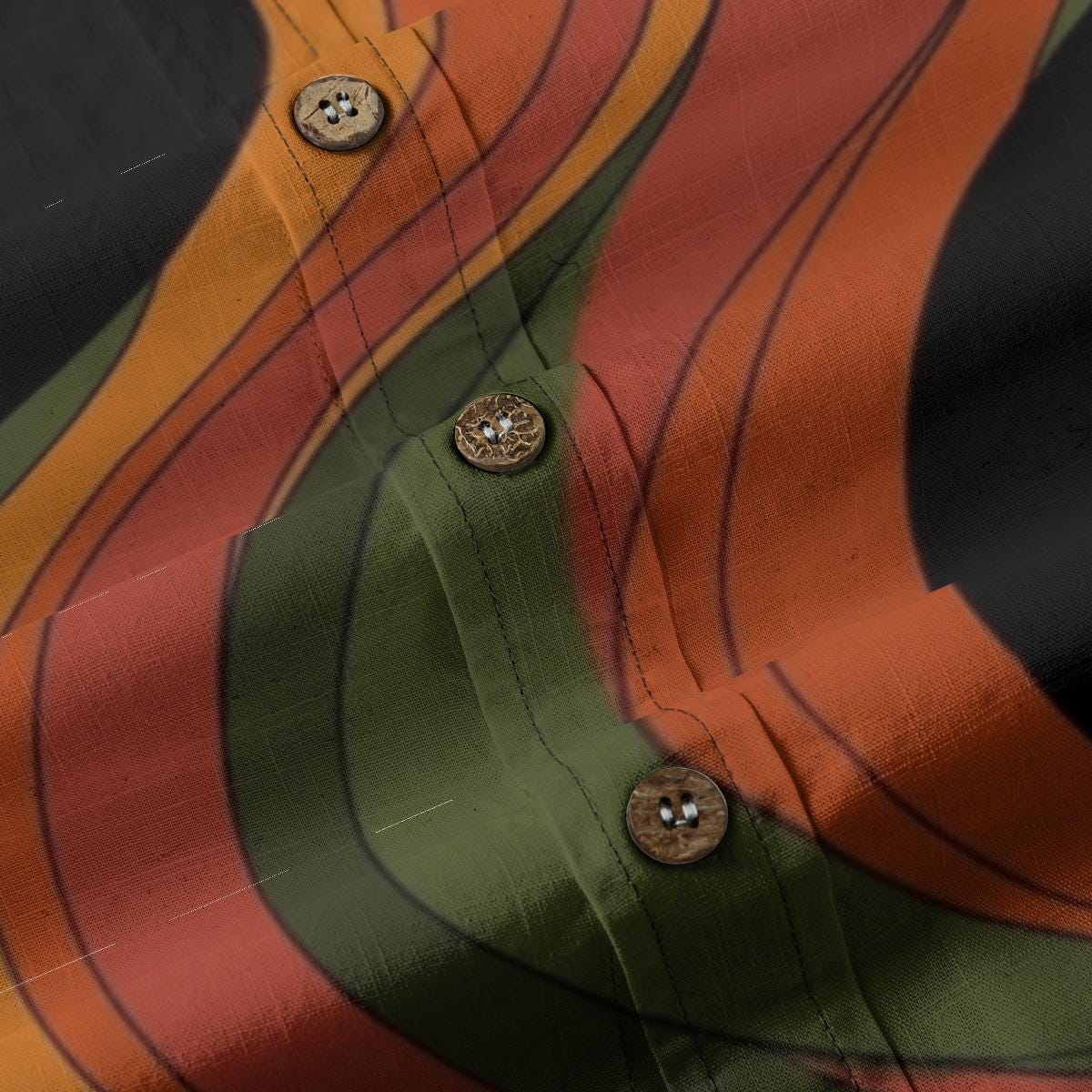 Men’s Retro Wave Cotton Resort Shirt | 70s Mediterranean Button-Up