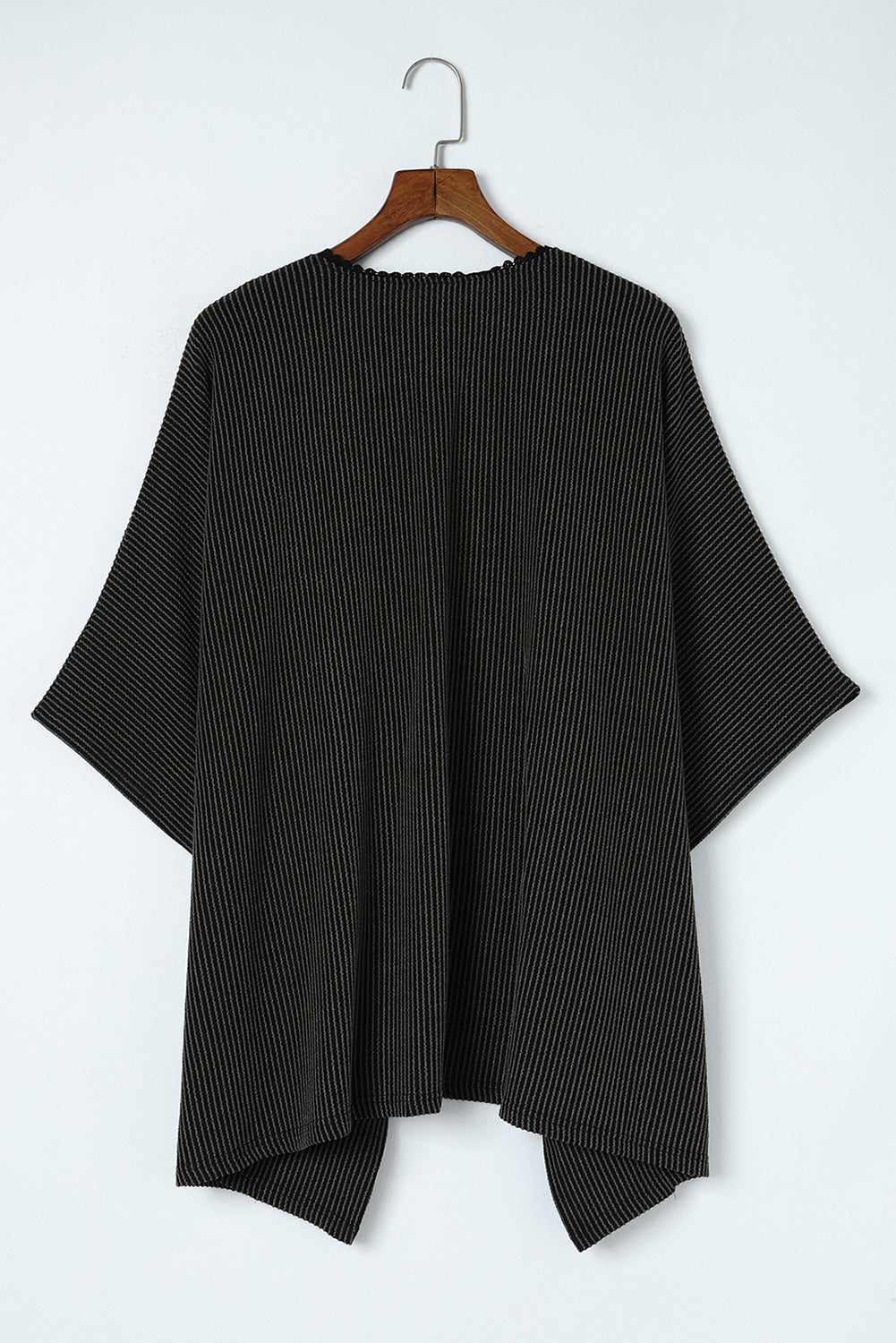 Women's ribbed stretch-blend kimono cardigan