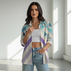 Oversized Geometric Patchwork Shirt | Retro Modern Streetwear Top