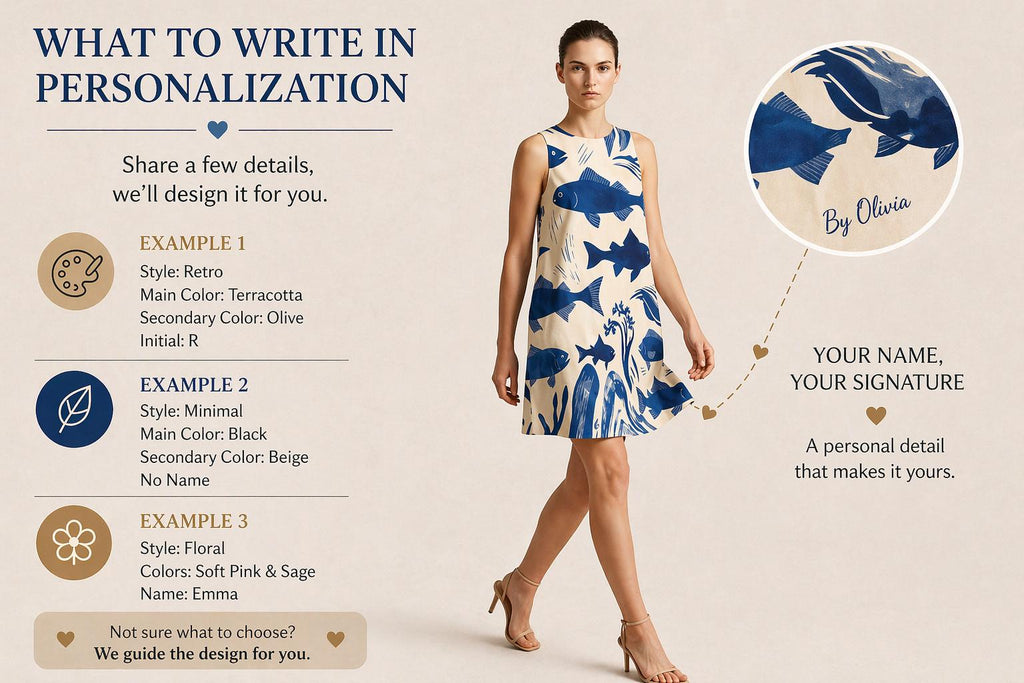 Custom A-Line Mini Dress | Personalized Print Summer Dress