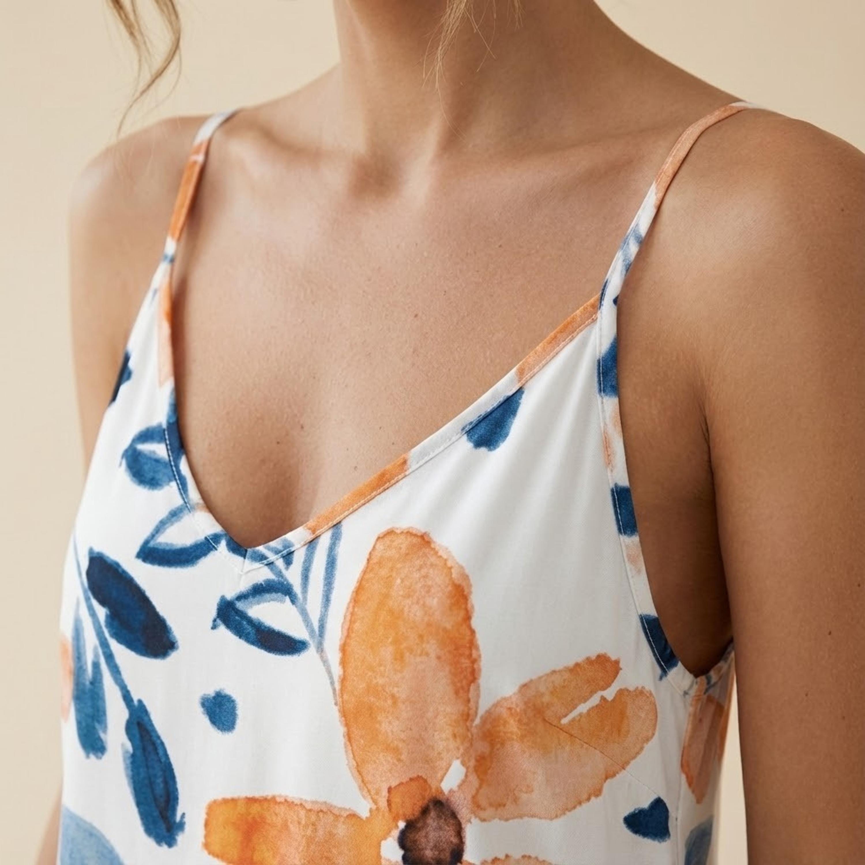 Boho Floral Maxi Sundress with Pockets | Sleeveless Vacation Dress