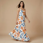 Boho Floral Maxi Sundress with Pockets | Sleeveless Vacation Dress