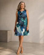 Atomic Print A-Line Dress | Science Teacher Pocket Dress