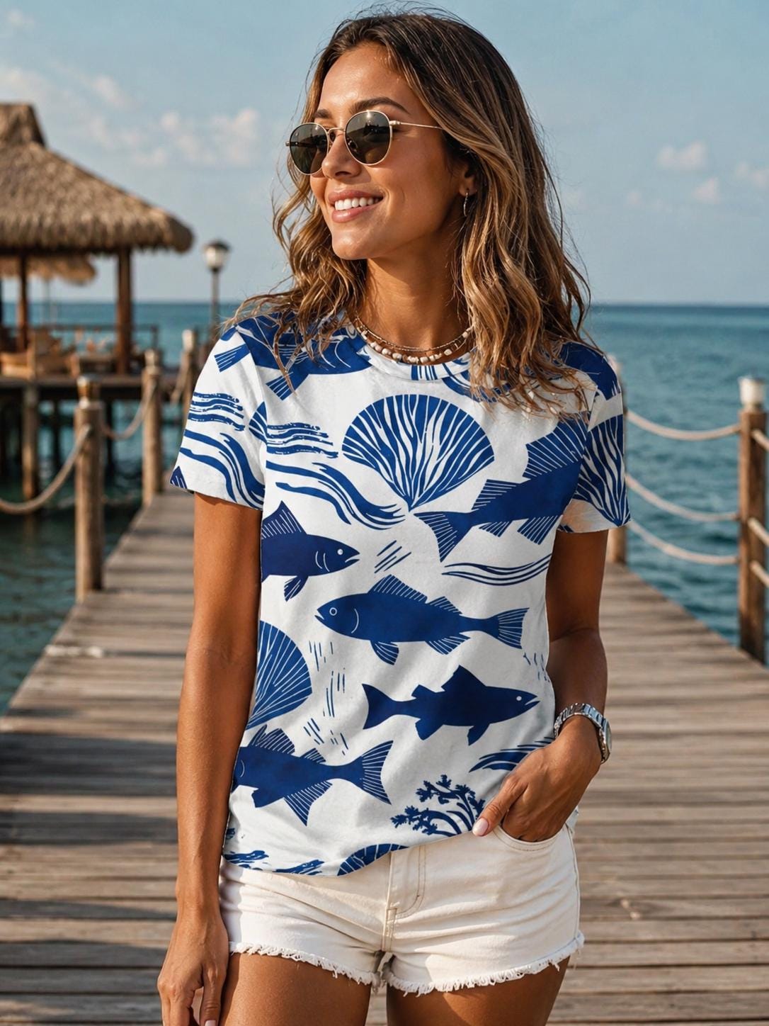 Sardine Cotton Graphic Tee | Amalfi Coastal Vacation Shirt