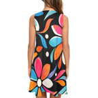 Black Floral A-Line Mini Dress | 60s Mod Pocket Dress