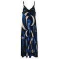 Celestial Art Slip Maxi Dress | Blue Spaghetti Strap Dress