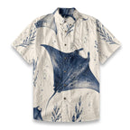 Men’s Manta Ray Cotton Shirt | Coastal Marine Resort Shirt