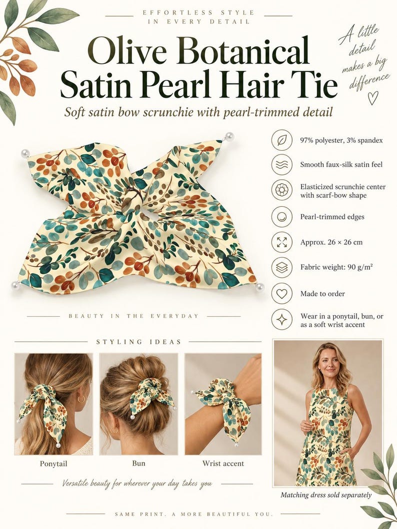 Botanical Berry Bow Scrunchie - alternate view