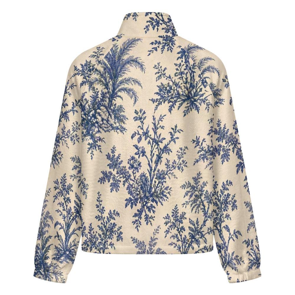 Blue botanical jacket product view
