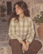 Botanical plaid shacket styled view