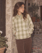 Gingham flannel jacket detail
