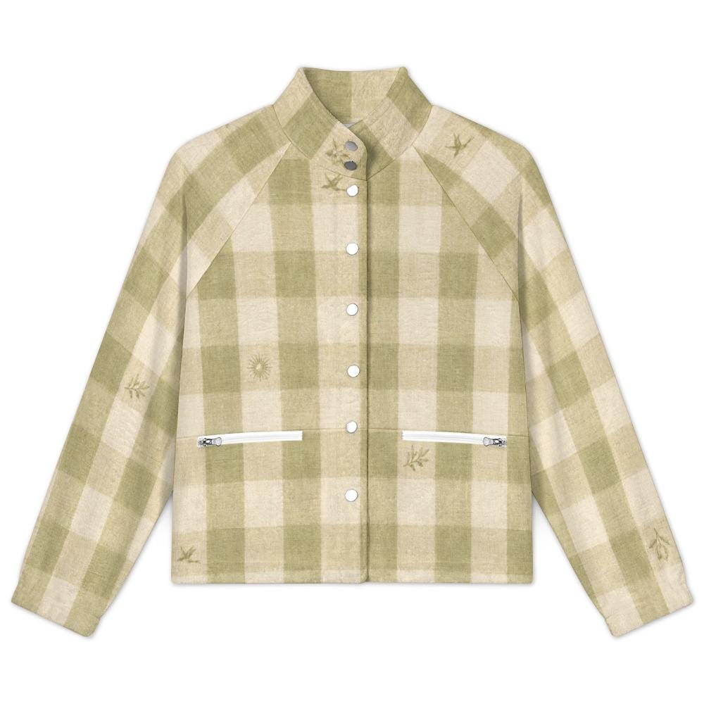 Sage flannel jacket product view