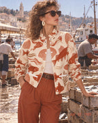 Terracotta coastal jacket outfit