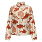 Vintage fish print jacket fabric and print view