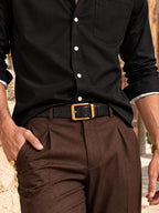 ByZaynCo Black Peach-Skin Button-Up Shirt | Long Sleeve — product image 1