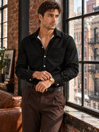 ByZaynCo Black Peach-Skin Button-Up Shirt | Long Sleeve — product image 5