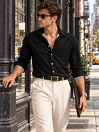 ByZaynCo Black Peach-Skin Button-Up Shirt | Long Sleeve — product image 8
