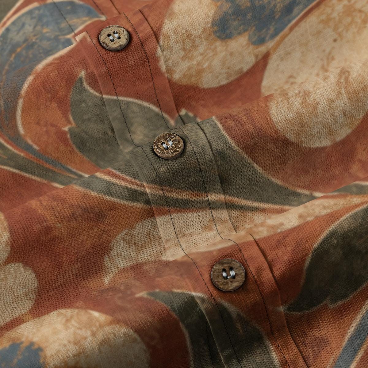 ByZaynCo Terracotta Baroque Slub Cotton Shirt | Short Sleeve — product image 4
