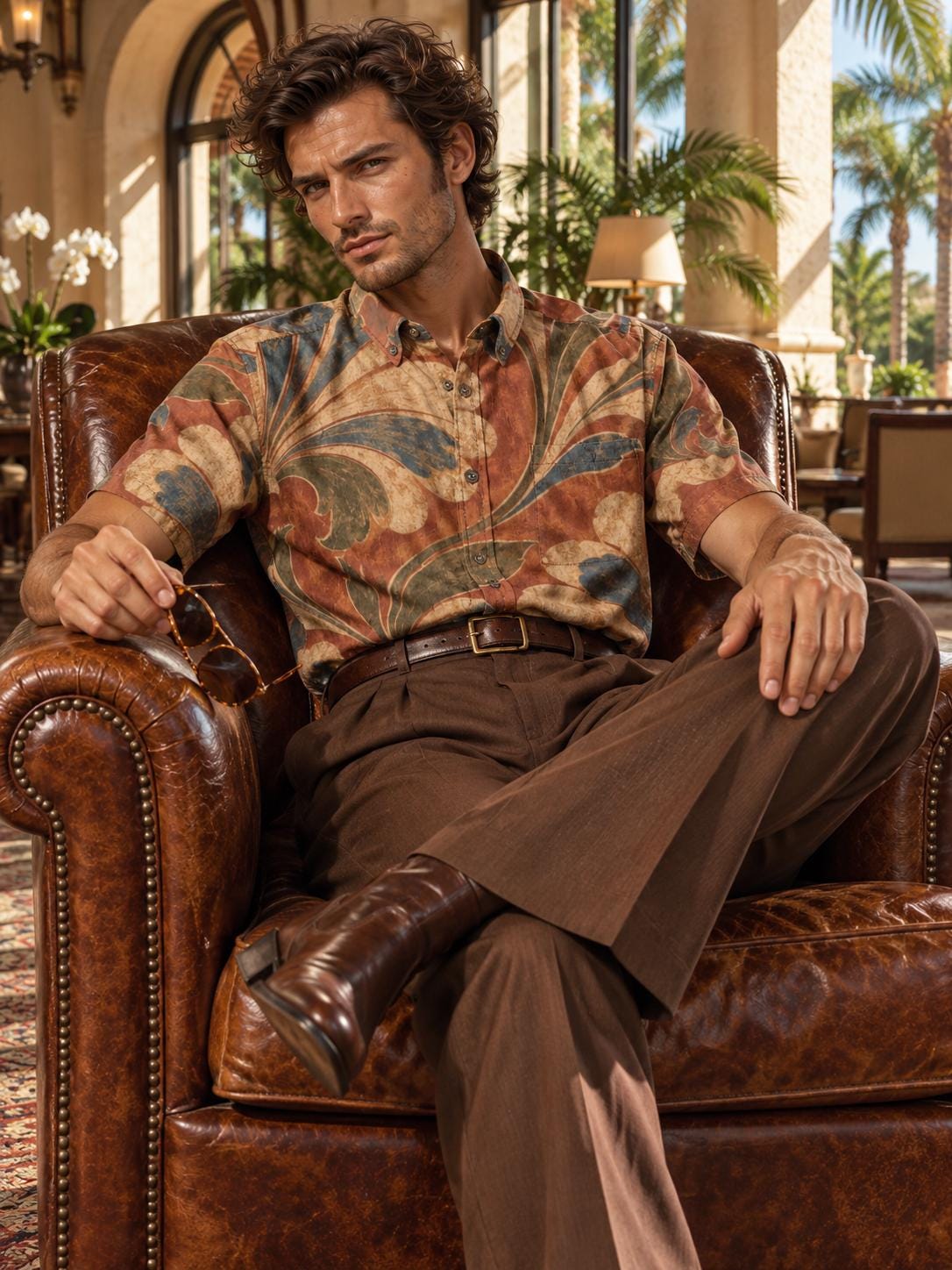 ByZaynCo Terracotta Baroque Slub Cotton Shirt | Short Sleeve — product image 6