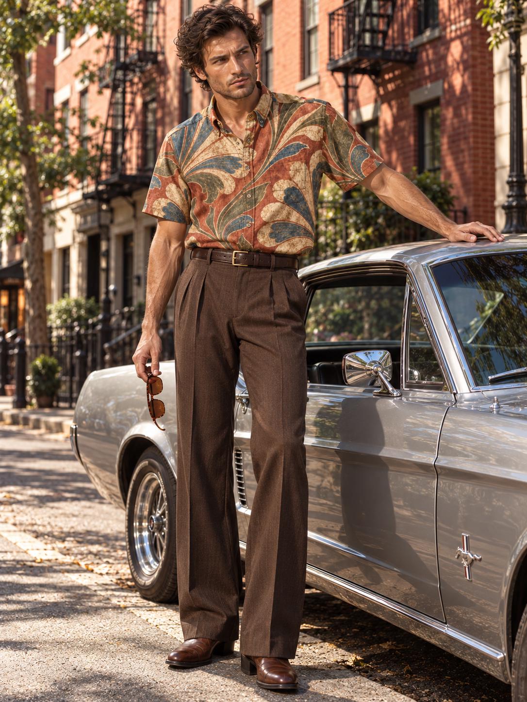 ByZaynCo Terracotta Baroque Slub Cotton Shirt | Short Sleeve — product image 13