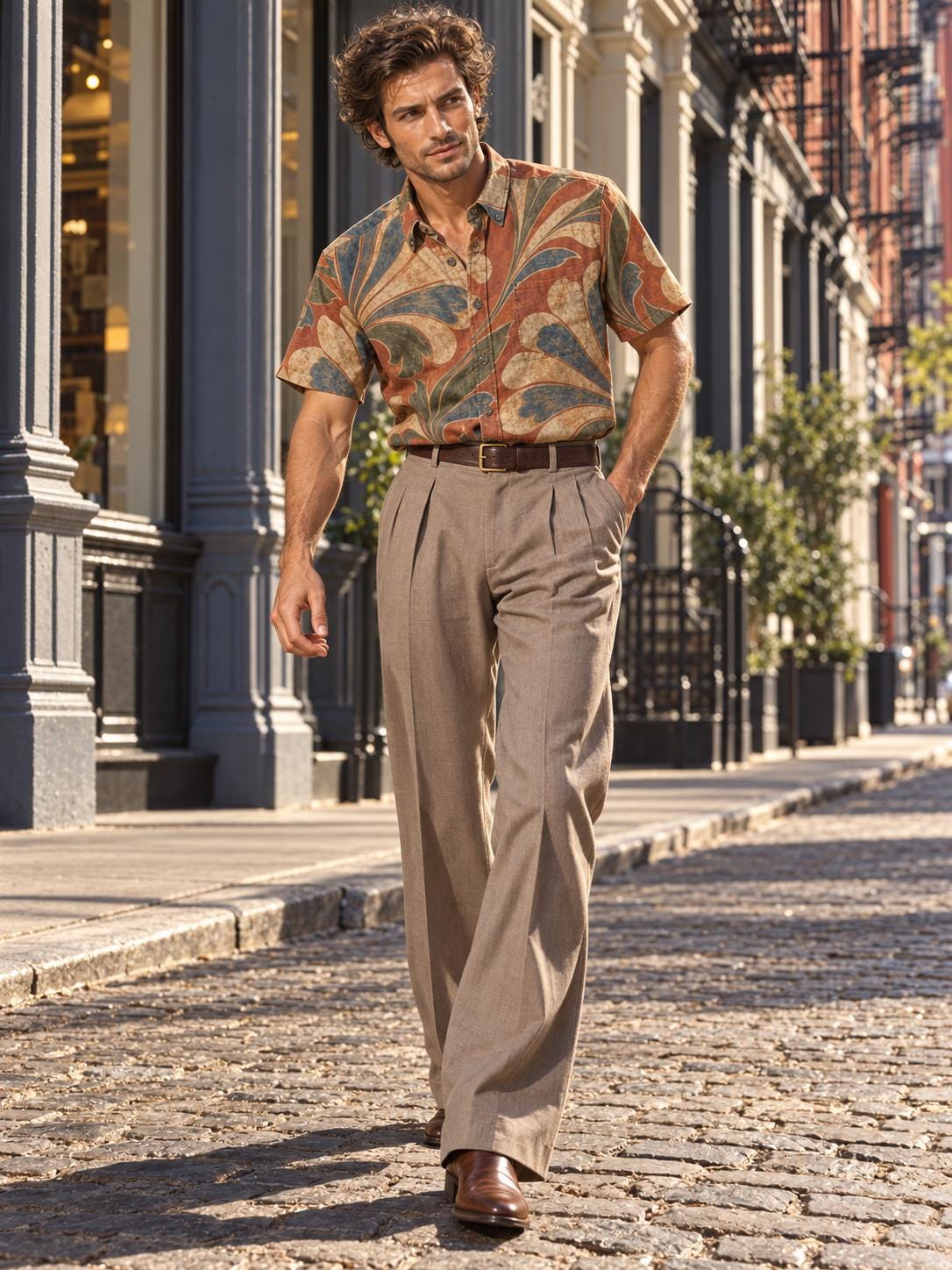 ByZaynCo Terracotta Baroque Slub Cotton Shirt | Short Sleeve — product image 14