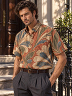 ByZaynCo Terracotta Baroque Slub Cotton Shirt | Short Sleeve — product image 16