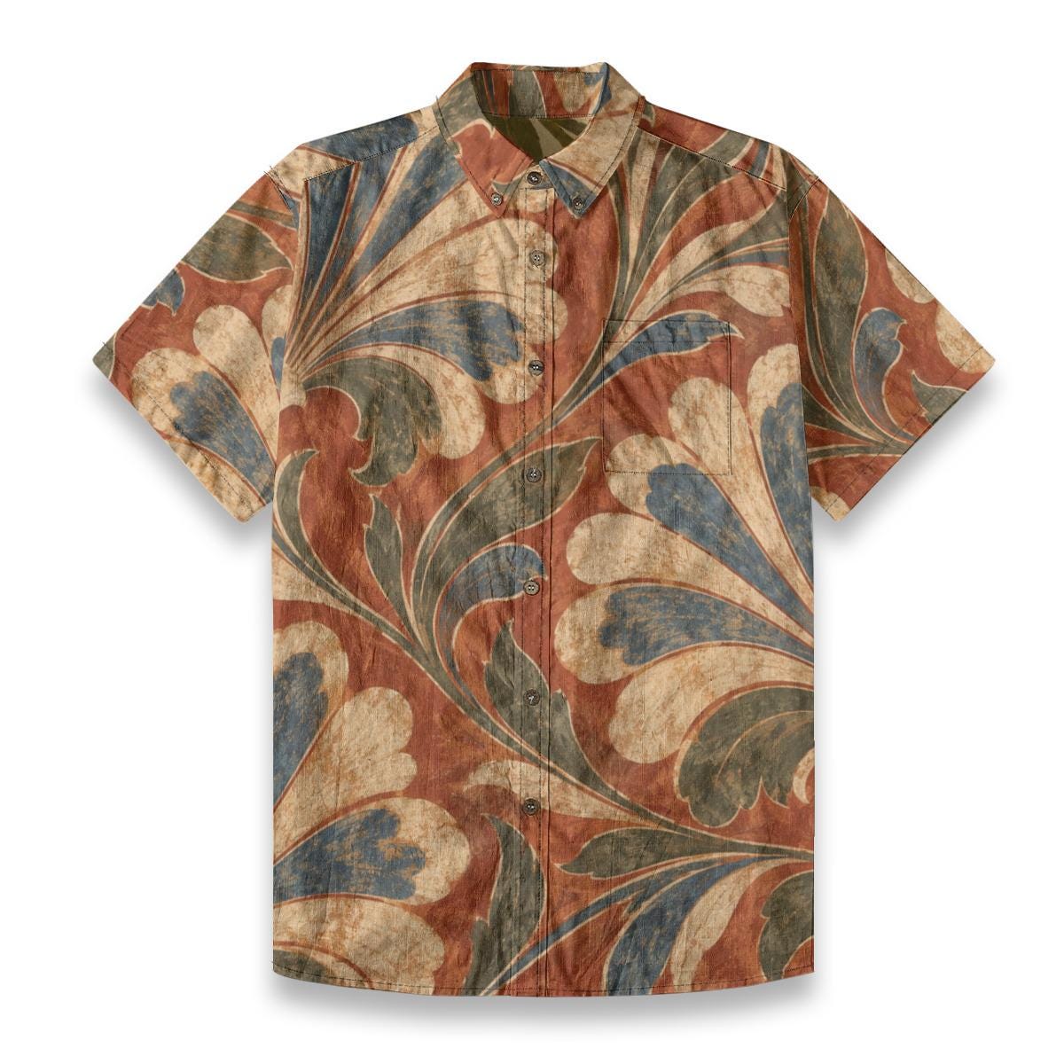 ByZaynCo Terracotta Baroque Slub Cotton Shirt | Short Sleeve — product image 18