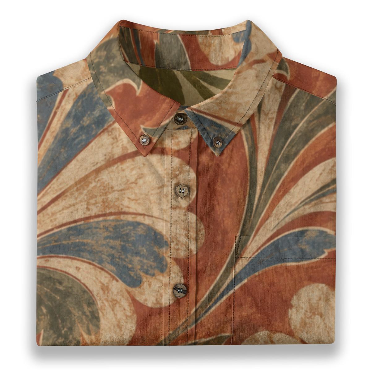 ByZaynCo Terracotta Baroque Slub Cotton Shirt | Short Sleeve — product image 19