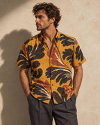 ByZaynCo Mustard 70s Slub Cotton Shirt | Short Sleeve — product image 1