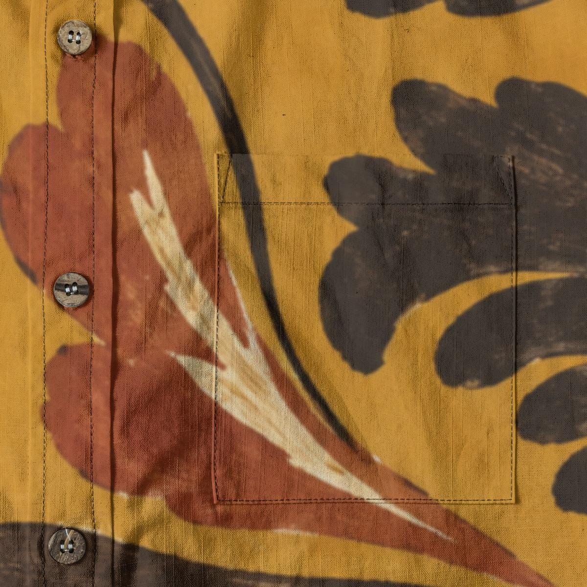 ByZaynCo Mustard 70s Slub Cotton Shirt | Short Sleeve — product image 4