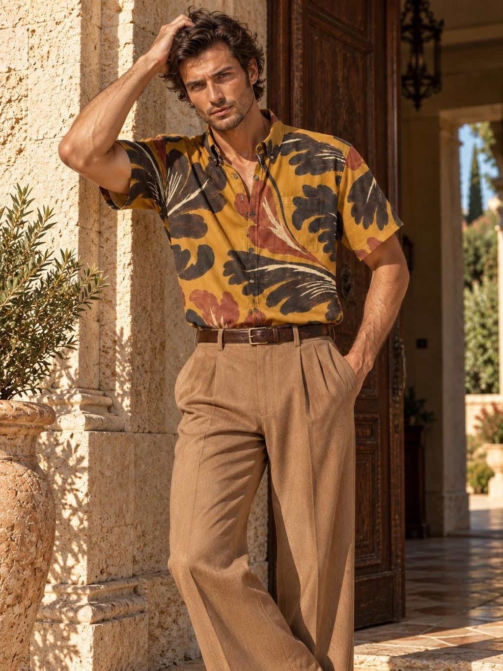 ByZaynCo Mustard 70s Slub Cotton Shirt | Short Sleeve — product image 13