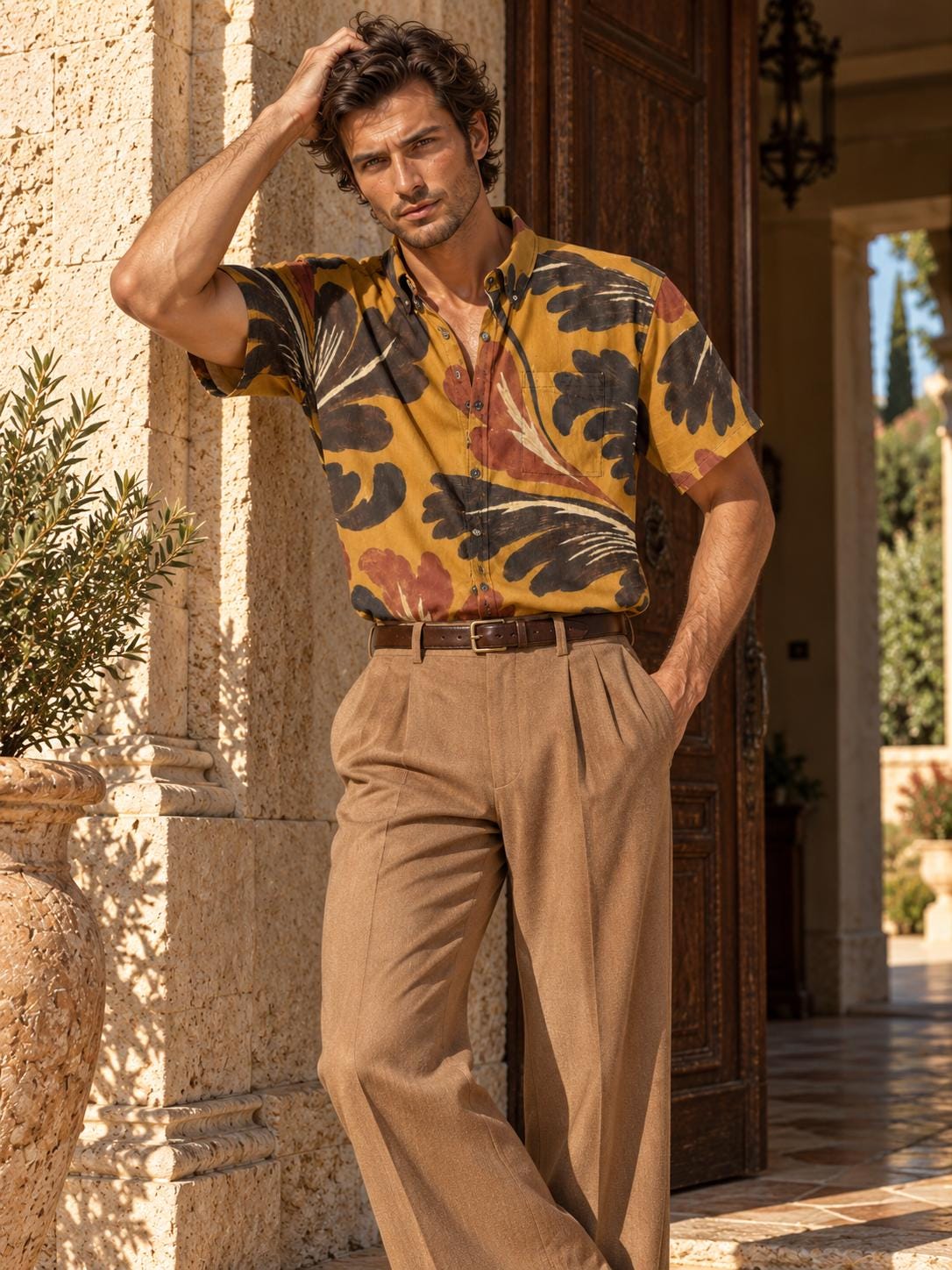 ByZaynCo Mustard 70s Slub Cotton Shirt | Short Sleeve — product image 13