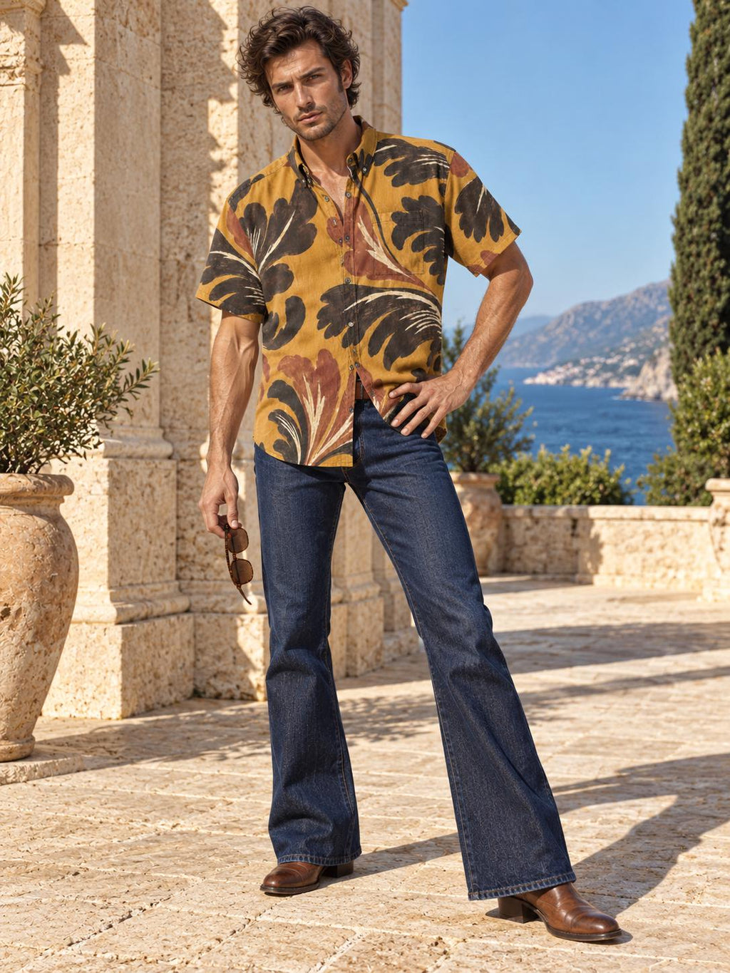 ByZaynCo Mustard 70s Slub Cotton Shirt | Short Sleeve — product image 15