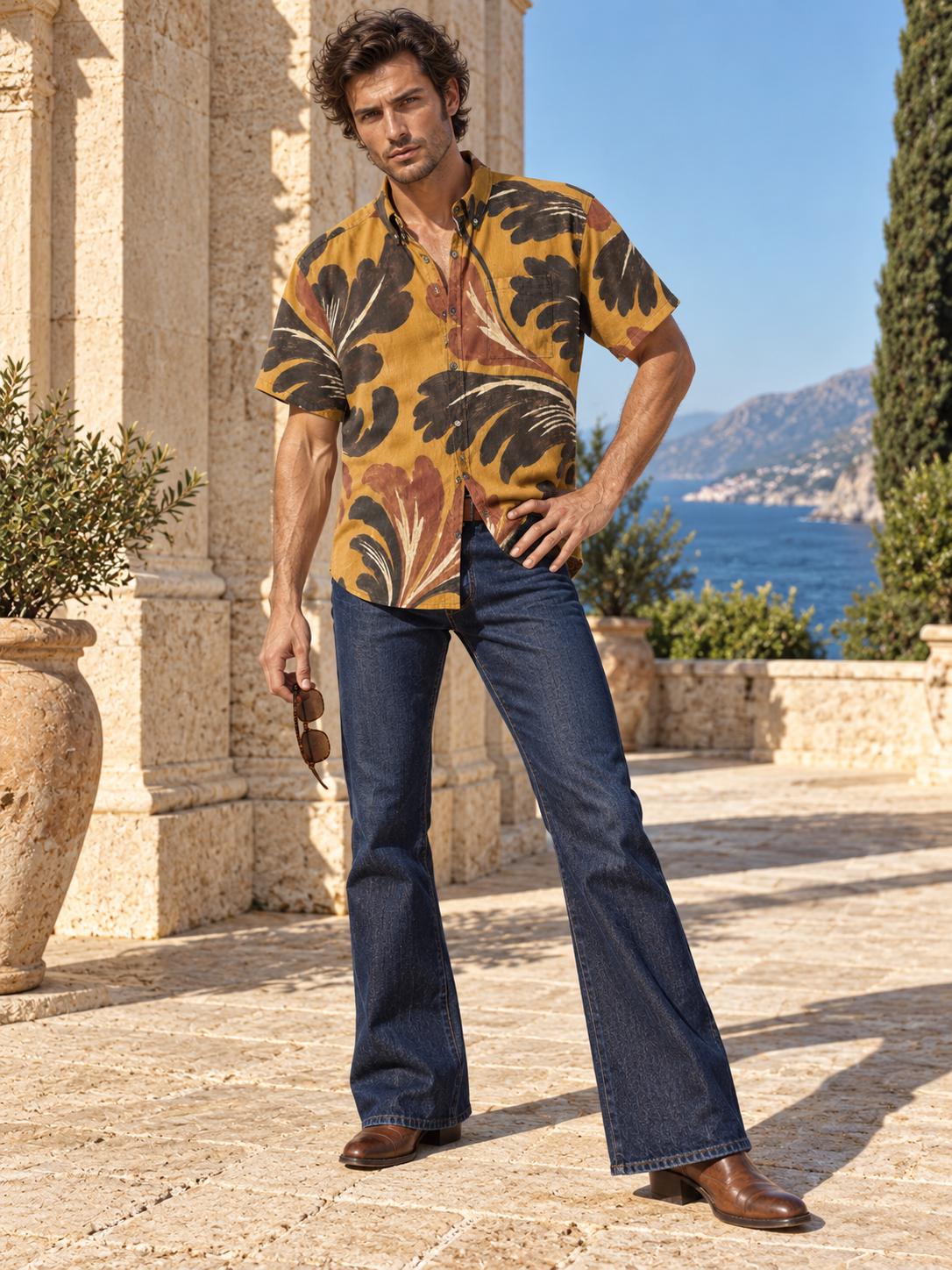 ByZaynCo Mustard 70s Slub Cotton Shirt | Short Sleeve — product image 15