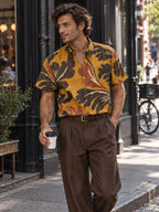 ByZaynCo Mustard 70s Slub Cotton Shirt | Short Sleeve — product image 16