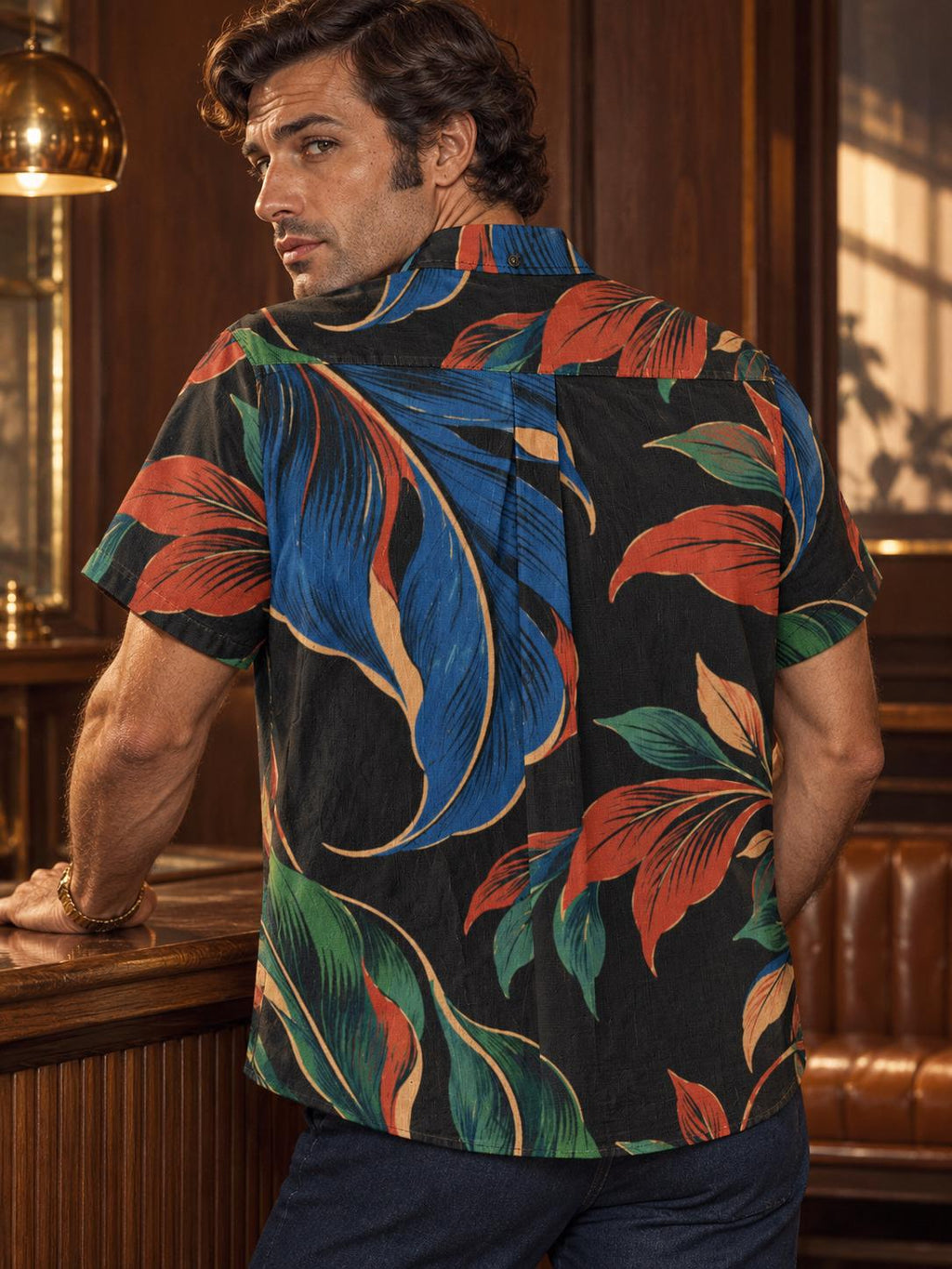 ByZaynCo Black Floral Slub Cotton Shirt | Short Sleeve — product image 2