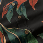 ByZaynCo Black Floral Slub Cotton Shirt | Short Sleeve — product image 4