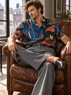 ByZaynCo Black Floral Slub Cotton Shirt | Short Sleeve — product image 7