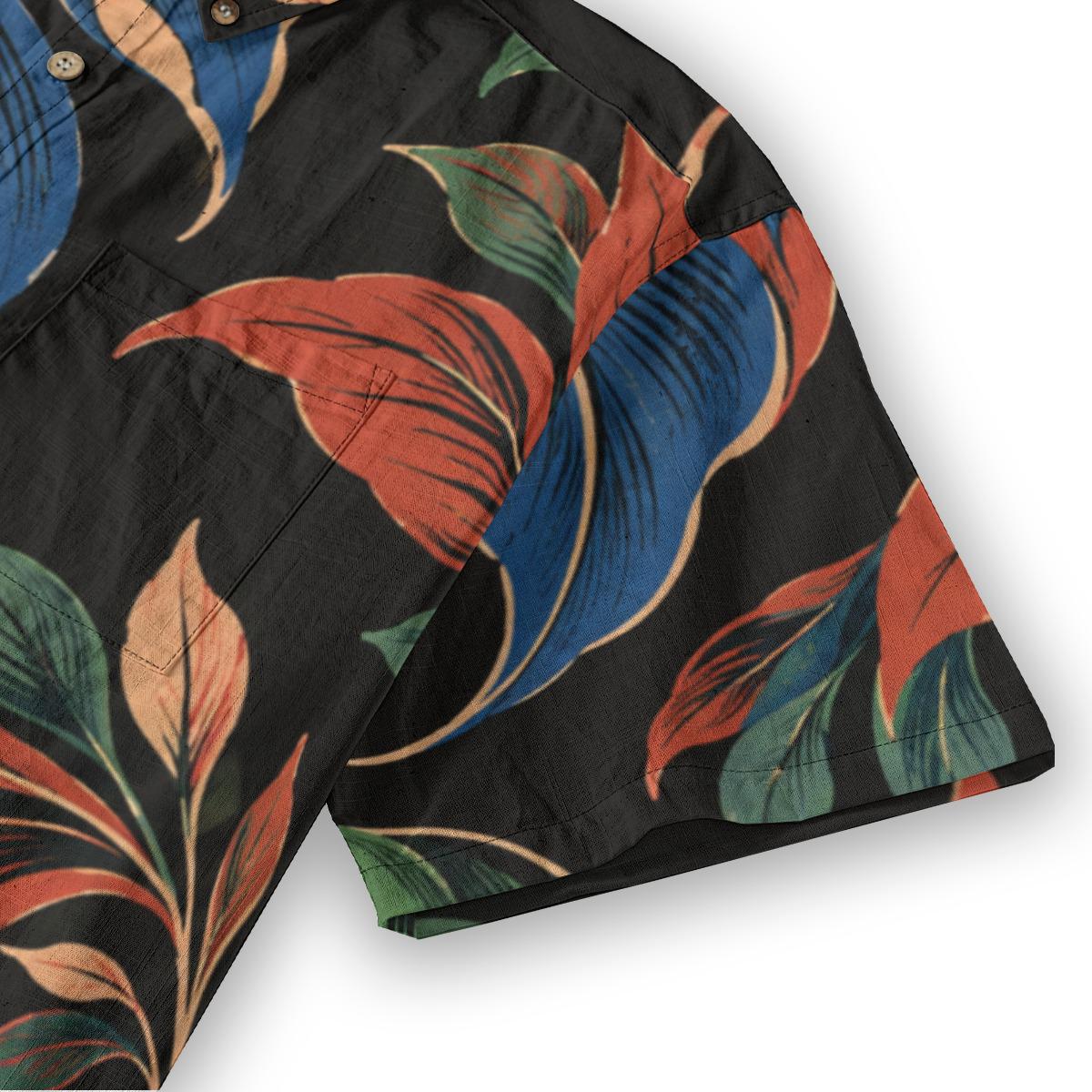 ByZaynCo Black Floral Slub Cotton Shirt | Short Sleeve — product image 10
