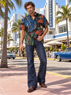 ByZaynCo Black Floral Slub Cotton Shirt | Short Sleeve — product image 13