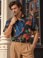 ByZaynCo Black Floral Slub Cotton Shirt | Short Sleeve — product image 15