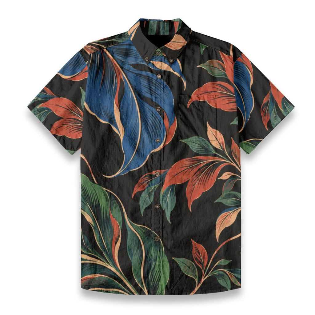 ByZaynCo Black Floral Slub Cotton Shirt | Short Sleeve — product image 16
