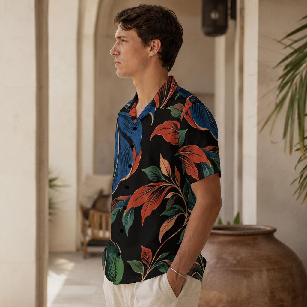 ByZaynCo Black Floral Cotton Poplin Camp Collar Shirt — product image 4