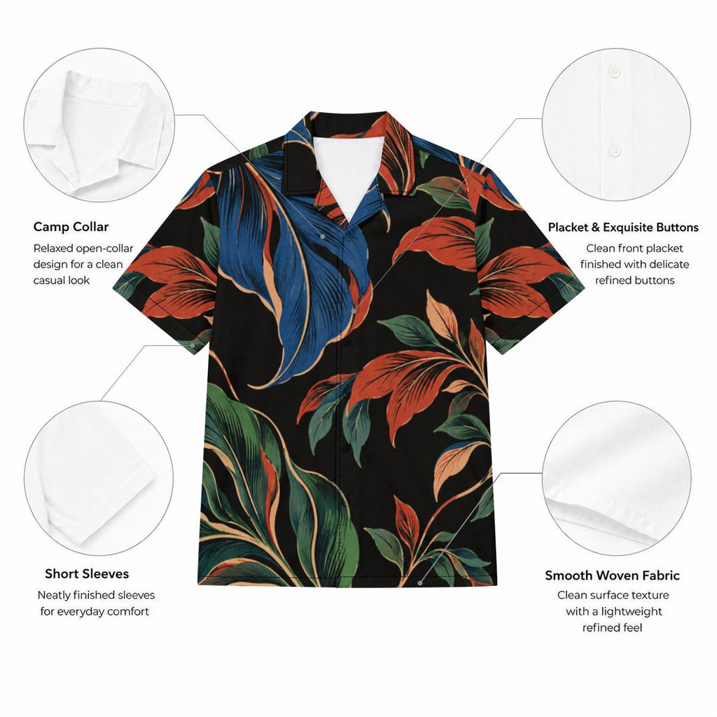 ByZaynCo Black Floral Cotton Poplin Camp Collar Shirt — product image 8
