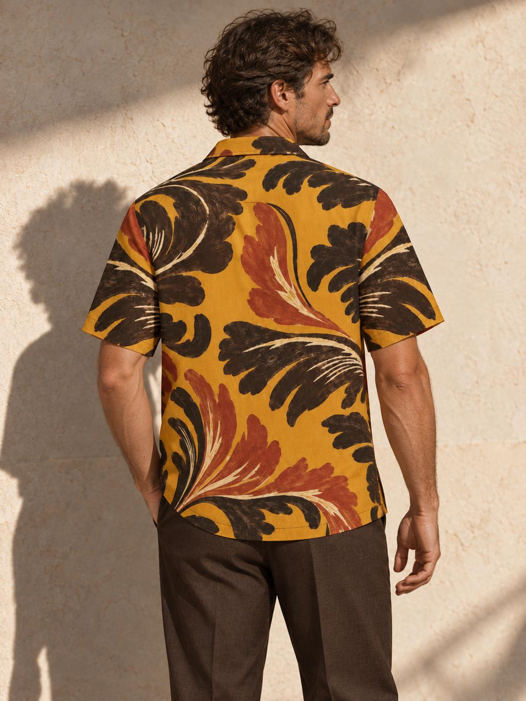 ByZaynCo Mustard 70s Cotton Poplin Camp Collar Shirt — product image 2