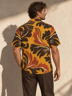 ByZaynCo Mustard 70s Cotton Poplin Camp Collar Shirt — product image 2