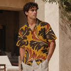 ByZaynCo Mustard 70s Cotton Poplin Camp Collar Shirt — product image 3