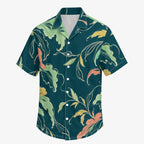 ByZaynCo Teal Botanical Cotton Poplin Camp Collar Shirt — product image 6