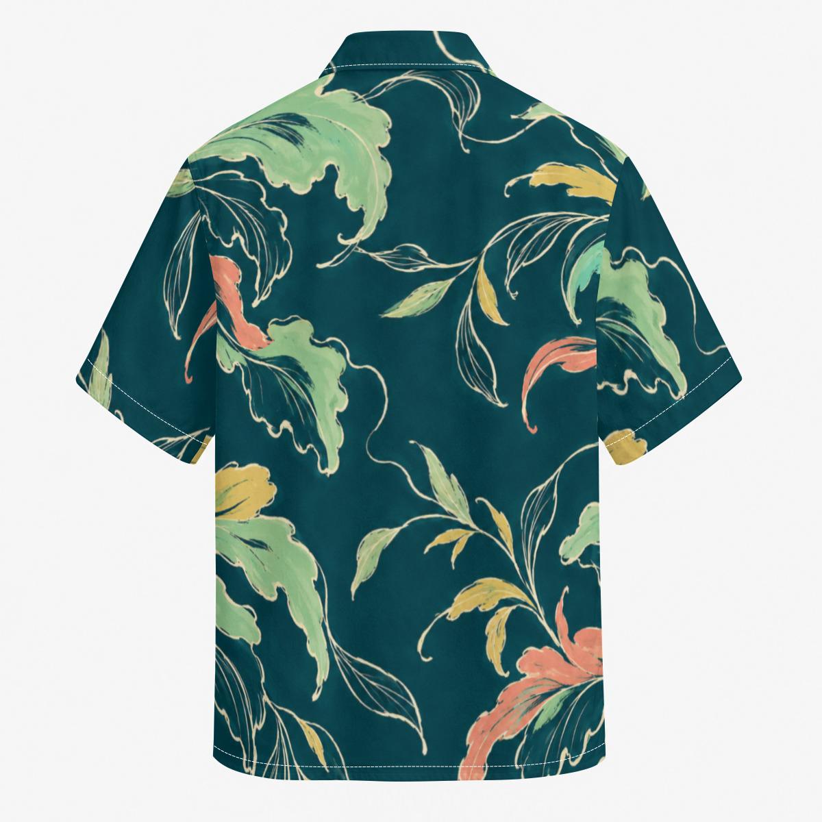 ByZaynCo Teal Botanical Cotton Poplin Camp Collar Shirt — product image 7