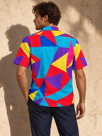 ByZaynCo 80s Color Block Cotton Poplin Camp Collar Shirt — product image 2
